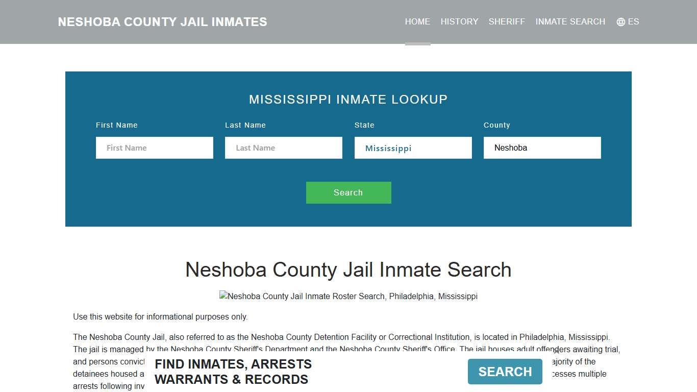 Neshoba County Jail Inmate Roster Lookup, Philadelphia, MS